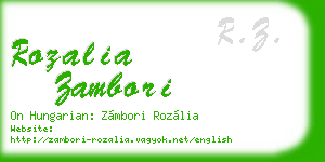 rozalia zambori business card