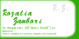 rozalia zambori business card